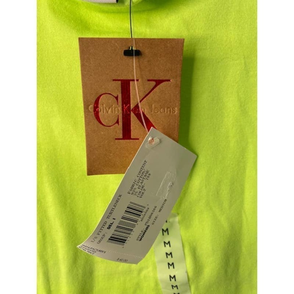 Calvin Klein Women's Fitted Cropped Turtleneck Top Medium NWTs
